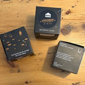 Diesel Cosmic Diner Meteorite Glass Set - Black and Gold